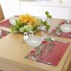 Ambesonne Christmas Place Mats Set of 8, Christmas at Countryside Theme Rustic Home Wooden Planks Borders Natural Design, Washable Fabric Placemats for Dining Table, Placemat 8 pcs, Umber Green(Pale Ruby)