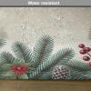 Ambesonne Christmas Place Mats Set of 8, Christmas at Countryside Theme Rustic Home Wooden Planks Borders Natural Design, Washable Fabric Placemats for Dining Table, Placemat 8 pcs, Umber Green(Ruby Khaki Cadet Blue)