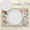 Ambesonne Christmas Place Mats Set of 8, Christmas at Countryside Theme Rustic Home Wooden Planks Borders Natural Design, Washable Fabric Placemats for Dining Table, Placemat 8 pcs, Umber Green(Pale Sepia)