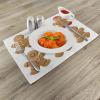 Ambesonne Christmas Place Mats Set of 8, Christmas at Countryside Theme Rustic Home Wooden Planks Borders Natural Design, Washable Fabric Placemats for Dining Table, Placemat 8 pcs, Umber Green(Brown Green)
