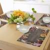 Ambesonne Christmas Place Mats Set of 8, Christmas at Countryside Theme Rustic Home Wooden Planks Borders Natural Design, Washable Fabric Placemats for Dining Table, Placemat 8 pcs, Umber Green(Dark Cocoa)