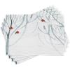 Ambesonne Christmas Place Mats Set of 8, Xmas Baubles on Snow Snowflakes Ice Holiday Humanitarian Art Illustration, Washable Fabric Placemats for Dining Table, Placemat 8 pcs, Red White(Black White)
