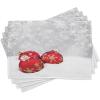 Ambesonne Christmas Place Mats Set of 8, Xmas Baubles on Snow Snowflakes Ice Holiday Humanitarian Art Illustration, Washable Fabric Placemats for Dining Table, Placemat 8 pcs, Red White(Red White)