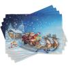 Ambesonne Christmas Place Mats Set of 8, Xmas Baubles on Snow Snowflakes Ice Holiday Humanitarian Art Illustration, Washable Fabric Placemats for Dining Table, Placemat 8 pcs, Red White(Navy Blue)