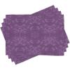 Ambesonne Christmas Place Mats Set of 8, Xmas Baubles on Snow Snowflakes Ice Holiday Humanitarian Art Illustration, Washable Fabric Placemats for Dining Table, Placemat 8 pcs, Red White(Eggplant Purple)