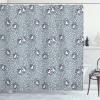Ambesonne Christmas Shower Curtain, Abstract Pattern Snowflake Motifs Curlicues on Baubles Season, Cloth Fabric Bathroom Decor Set with Hooks, 69″ W x 70″ L, Blue Pale Blue White(Bluegrey White)