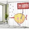 Ambesonne Christmas Shower Curtain, Holiday Season Office Design Tree Celebration Snowflakes Celebration, Cloth Fabric Bathroom Decor Set with Hooks, 69″ W x 75″ L, White Green Red(Crimson Yellow)