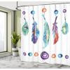 Ambesonne Christmas Shower Curtain, Holiday Season Office Design Tree Celebration Snowflakes Celebration, Cloth Fabric Bathroom Decor Set with Hooks, 69″ W x 75″ L, White Green Red(White Purple)