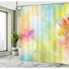 Ambesonne Christmas Shower Curtain, Holiday Season Office Design Tree Celebration Snowflakes Celebration, Cloth Fabric Bathroom Decor Set with Hooks, 69″ W x 75″ L, White Green Red(Green Peach)