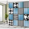 Ambesonne Christmas Shower Curtain, Holiday Season Office Design Tree Celebration Snowflakes Celebration, Cloth Fabric Bathroom Decor Set with Hooks, 69″ W x 75″ L, White Green Red(Blue Black)