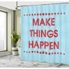Ambesonne Christmas Shower Curtain, Holiday Season Office Design Tree Celebration Snowflakes Celebration, Cloth Fabric Bathroom Decor Set with Hooks, 69″ W x 75″ L, White Green Red(Turquoise Maroon)