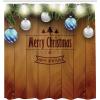 Ambesonne Christmas Shower Curtain, Holiday Season Office Design Tree Celebration Snowflakes Celebration, Cloth Fabric Bathroom Decor Set with Hooks, 69″ W x 75″ L, White Green Red(Camel Brown)