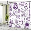 Ambesonne Christmas Shower Curtain, Holiday Season Office Design Tree Celebration Snowflakes Celebration, Cloth Fabric Bathroom Decor Set with Hooks, 69″ W x 75″ L, White Green Red(Purple White)