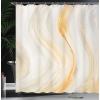 Ambesonne Christmas Shower Curtain, Holiday Season Office Design Tree Celebration Snowflakes Celebration, Cloth Fabric Bathroom Decor Set with Hooks, 69″ W x 75″ L, White Green Red(Orange Grey)