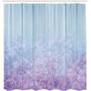 Ambesonne Christmas Shower Curtain, Holiday Season Office Design Tree Celebration Snowflakes Celebration, Cloth Fabric Bathroom Decor Set with Hooks, 69″ W x 75″ L, White Green Red(Blue Lilac)