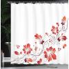 Ambesonne Christmas Shower Curtain, Holiday Season Office Design Tree Celebration Snowflakes Celebration, Cloth Fabric Bathroom Decor Set with Hooks, 69″ W x 75″ L, White Green Red(Red White)