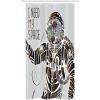 Ambesonne Christmas Shower Curtain, Holiday Season Office Design Tree Celebration Snowflakes Celebration, Cloth Fabric Bathroom Decor Set with Hooks, 69″ W x 75″ L, White Green Red(Grey Brown)