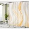 Ambesonne Christmas Shower Curtain, Holiday Season Office Design Tree Celebration Snowflakes Celebration, Cloth Fabric Bathroom Decor Set with Hooks, 69″ W x 75″ L, White Green Red(Orange Grey)