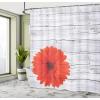 Ambesonne Christmas Shower Curtain, Holiday Season Office Design Tree Celebration Snowflakes Celebration, Cloth Fabric Bathroom Decor Set with Hooks, 69″ W x 75″ L, White Green Red(Vermilion Grey)
