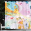 Ambesonne Christmas Shower Curtain, Holiday Season Office Design Tree Celebration Snowflakes Celebration, Cloth Fabric Bathroom Decor Set with Hooks, 69″ W x 75″ L, White Green Red(Rose Orange)