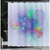 Ambesonne Christmas Shower Curtain, Holiday Season Office Design Tree Celebration Snowflakes Celebration, Cloth Fabric Bathroom Decor Set with Hooks, 69″ W x 75″ L, White Green Red(Violet Red)
