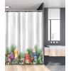 Ambesonne Christmas Shower Curtain, Holiday Season Office Design Tree Celebration Snowflakes Celebration, Cloth Fabric Bathroom Decor Set with Hooks, 69″ W x 75″ L, White Green Red(White Green Red)