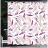 Ambesonne Christmas Shower Curtain, Holiday Season Office Design Tree Celebration Snowflakes Celebration, Cloth Fabric Bathroom Decor Set with Hooks, 69″ W x 75″ L, White Green Red(Pink Purple)