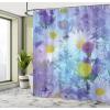 Ambesonne Christmas Shower Curtain, Holiday Season Office Design Tree Celebration Snowflakes Celebration, Cloth Fabric Bathroom Decor Set with Hooks, 69″ W x 75″ L, White Green Red(Violet Mustard)