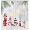 Ambesonne Christmas Shower Curtain, Nautical Elements Sea Life Theme with Noel Tree Winter Season, Cloth Fabric Bathroom Decor Set with Hooks, 69″ W x 70″ L, Beige Cream(Red and White)