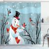 Ambesonne Christmas Shower Curtain, Nautical Elements Sea Life Theme with Noel Tree Winter Season, Cloth Fabric Bathroom Decor Set with Hooks, 69″ W x 70″ L, Beige Cream(Almond Green Black Orange)