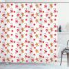 Ambesonne Christmas Shower Curtain, Nautical Elements Sea Life Theme with Noel Tree Winter Season, Cloth Fabric Bathroom Decor Set with Hooks, 69″ W x 70″ L, Beige Cream(Sand Brown Orange)