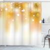 Ambesonne Christmas Shower Curtain, Rustic Wooden Backdrop with Snowflakes and Warm Traditional Celebration Print, Cloth Fabric Bathroom Decor Set with Hooks, 69″ W x 70″ L, Brown White(White Brown)