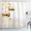 Ambesonne Christmas Shower Curtain, Traditional Celebration Theme Pendant Stars Baubles Ornate Snowflakes, Cloth Fabric Bathroom Decor Set with Hooks, 69″ W x 70″ L, Grey Red White(White Yellow)