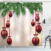 Ambesonne Christmas Shower Curtain, Traditional Celebration Theme Pendant Stars Baubles Ornate Snowflakes, Cloth Fabric Bathroom Decor Set with Hooks, 69″ W x 70″ L, Grey Red White(Green and Red)