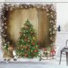 Ambesonne Christmas Shower Curtain, Traditional Celebration Theme Pendant Stars Baubles Ornate Snowflakes, Cloth Fabric Bathroom Decor Set with Hooks, 69″ W x 70″ L, Grey Red White(Green White Brown)