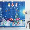 Ambesonne Christmas Shower Curtain, Traditional Celebration Theme Pendant Stars Baubles Ornate Snowflakes, Cloth Fabric Bathroom Decor Set with Hooks, 69″ W x 70″ L, Grey Red White(Multicolor Green)
