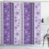 Ambesonne Christmas Shower Curtain, Tree with Tinsel and Ball with Present Wrap Ribbon Celebration Picture, Cloth Fabric Bathroom Decor Set with Hooks, 69″ W x 70″ L, Purple Grey(Lavender Violet and White)