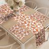 Ambesonne Christmas Table Runner, Placemats, Gingerbread Man House Cones Xmas Cookie Celebration Theme, Set for Dining Table Decor, Placemat 4 pcs + Runner 16″x72″, Brown White