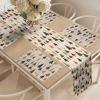 Ambesonne Christmas Table Runner & Placemats, Modern Abstract Pine Trees Xmas Theme Dotted Background Print, Set for Dining Table Decor, Placemat 4 pcs + Runner 16″x72″, Beige Forest Green and Coral