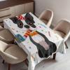 Ambesonne Christmas Tablecloth, Reindeer Rudolph with Red Nose and Santa Claus Hat Snowy Forest, Rectangular Table Cover for Dining Room Kitchen Decor, 60″ X 90″,Brown Blue(Dark Charcoal)