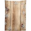 Ambesonne Christmas Tablecloth, Rustic Wooden Planks Texture Image with Stylized Snowflakes Country, Dining Room Kitchen Rectangular Table Cover, 60″ X 84″, Brown and White