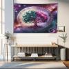 Ambesonne Christmas Tapestry, Pine Tree with Present Boxes on Snowy Board Xmas at Countryside Theme, Wall Hanging for Bedroom Living Room Dorm Decor, 40″ X 60″, Green Brown(Teal Plum and Lavender)