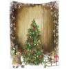 Ambesonne Christmas Tapestry, Pine Tree with Present Boxes on Snowy Board Xmas at Countryside Theme, Wall Hanging for Bedroom Living Room Dorm Decor, 40″ X 60″, Green Brown(Brown Green)