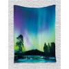 Ambesonne Christmas Tapestry, Pine Tree with Present Boxes on Snowy Board Xmas at Countryside Theme, Wall Hanging for Bedroom Living Room Dorm Decor, 40″ X 60″, Green Brown(Violet Blue Lime Green)