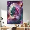 Ambesonne Christmas Tapestry, Pine Tree with Present Boxes on Snowy Board Xmas at Countryside Theme, Wall Hanging for Bedroom Living Room Dorm Decor, 40″ X 60″, Green Brown(Teal Plum and Lavender)