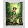 Ambesonne Christmas Tapestry, Pine Tree with Present Boxes on Snowy Board Xmas at Countryside Theme, Wall Hanging for Bedroom Living Room Dorm Decor, 40″ X 60″, Green Brown(Green Beige)