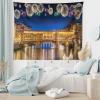 Ambesonne Christmas Tapestry, Pine Tree with Present Boxes on Snowy Board Xmas at Countryside Theme, Wall Hanging for Bedroom Living Room Dorm Decor, 40″ X 60″, Green Brown(Yellow Navy Purple)