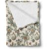 Ambesonne Christmas Throw Blanket, Traditional Xmas Pinecone and Leaves Ornate on Plaid Background Print, Flannel Fleece Accent Piece Soft Couch Cover for Adults, 50″ x 60″, Cocoa Brown Sage Green(Brown Green and Blue)