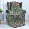 Ambesonne Christmas Throw Blanket, Traditional Xmas Pinecone and Leaves Ornate on Plaid Background Print, Flannel Fleece Accent Piece Soft Couch Cover for Adults, 50″ x 60″, Cocoa Brown Sage Green(Green Grey and Ruby)