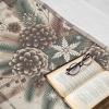 Ambesonne Christmas Throw Blanket, Traditional Xmas Pinecone and Leaves Ornate on Plaid Background Print, Flannel Fleece Accent Piece Soft Couch Cover for Adults, 50″ x 60″, Cocoa Brown Sage Green(Cocoa Brown Sage Green)